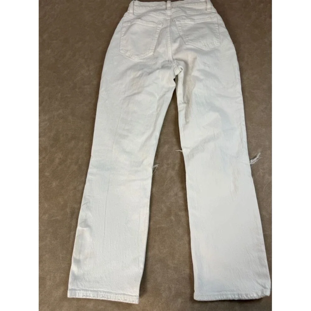 Abercrombie & Fitch Womens The Ankle Straight Ultra High Rise White Jeans 26/2 R